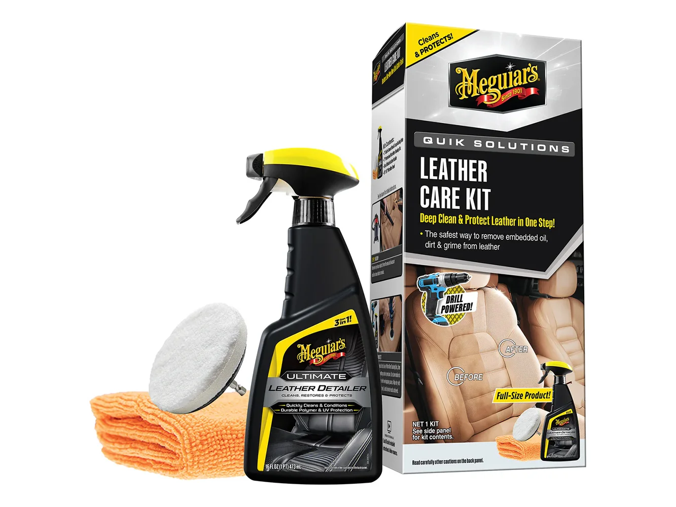 Meguiar's Quik Solutions Leather Care Kit
