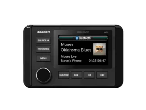 KICKER KMC4 Weather-Resistant Gauge-Style Media Center w/Bluetooth