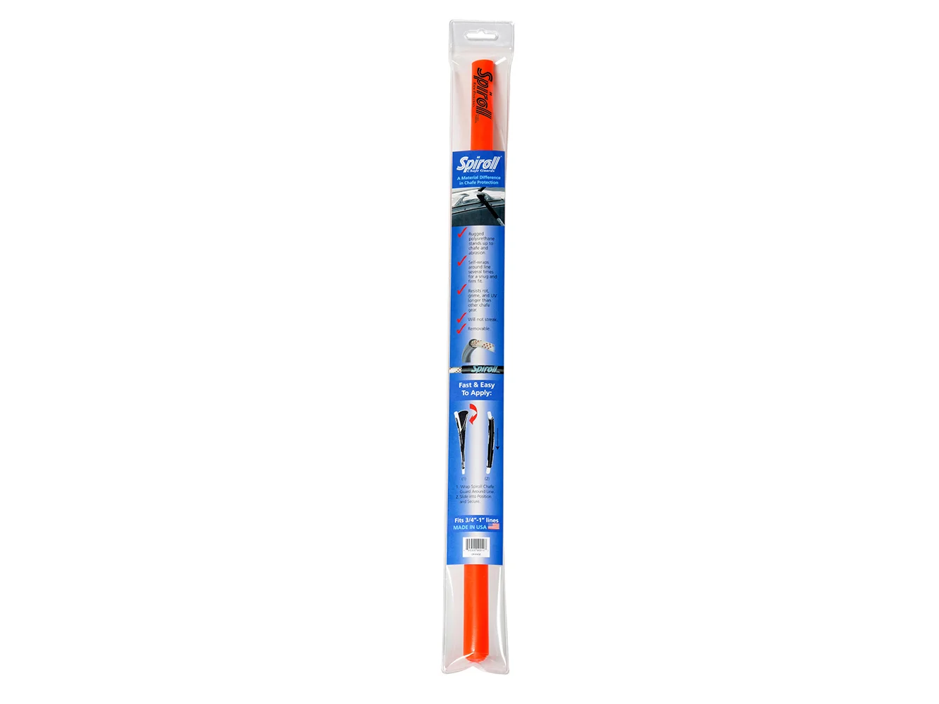 Spiroll Chafe Guard Orange for Lines up to 3/4"-1" Diameter