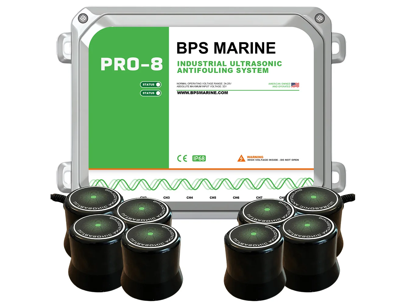 BPS Marine PRO-8 8-Transducer Ultrasonic Antifouling System - 24VDC