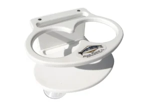 Deep Blue Marine Double Slim Can Drink Holder & Cell Phone - White