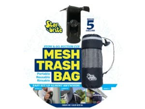 Star brite Mesh Trash Bag w/Locking Suction Cup & Litter Guard Cinch Tie - 5 Gallons