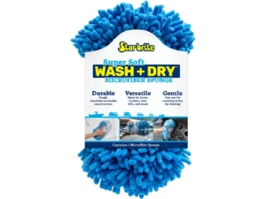 Star brite Microfiber Reggae Sponge - Blue, Dual-Sided Scrubbing & Dusting