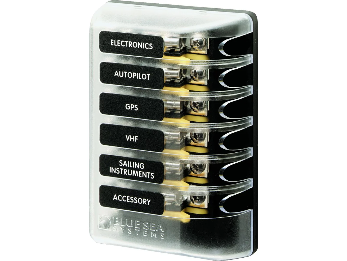 Blue Sea 5018 ST Glass Fuse Block w/out Negative Bus - 6 Circuit