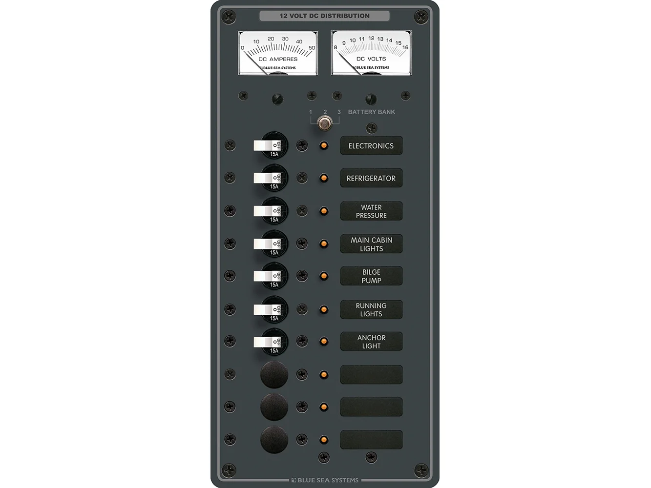 Blue Sea 8082 DC 10 Position Toggle Branch Circuit Breaker Panel