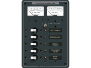 Blue Sea 8081 DC 5 Position Toggle Branch Circuit Breaker Panel - White Switches