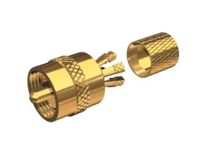 Shakespeare PL-259-CP-G - Solderless PL-259 Connector for RG-8X or RG-58/AU Coax - Gold Plated