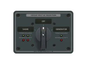 Blue Sea AC Rotary Switch Panel 65AMP - 2 Positions + OFF - 4 Pole
