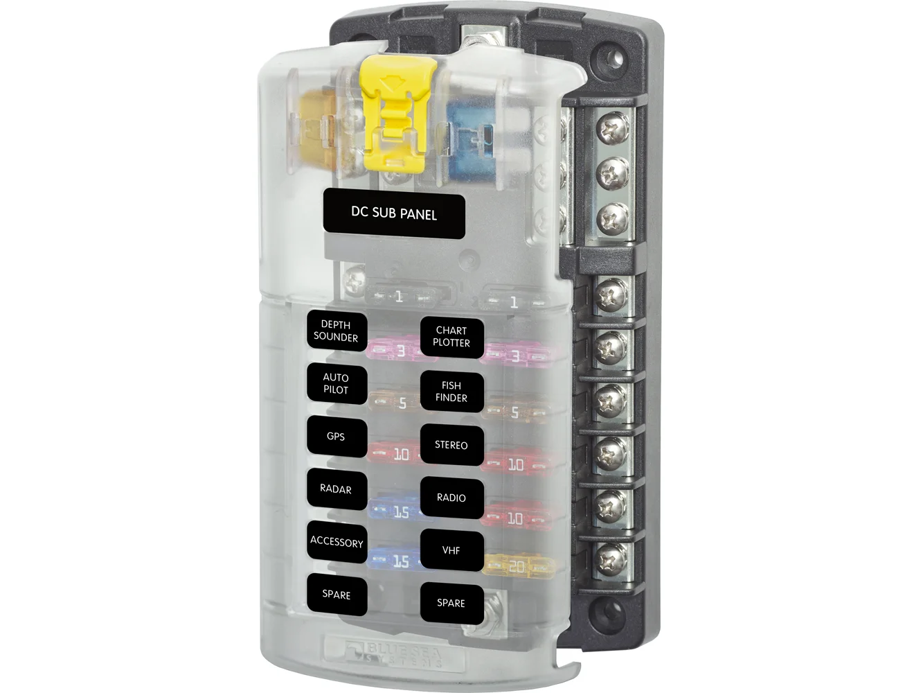 Blue Sea 5026 ST Blade Fuse Block w/Cover - 12 Circuit w/Negative Bus