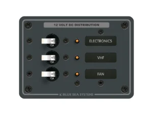 Blue Sea 8025 DC 3 Position Breaker Panel - White Switches