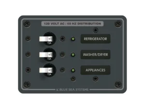 Blue Sea 8058 AC 3 Position Toggle Circuit Breaker Panel - White Switches