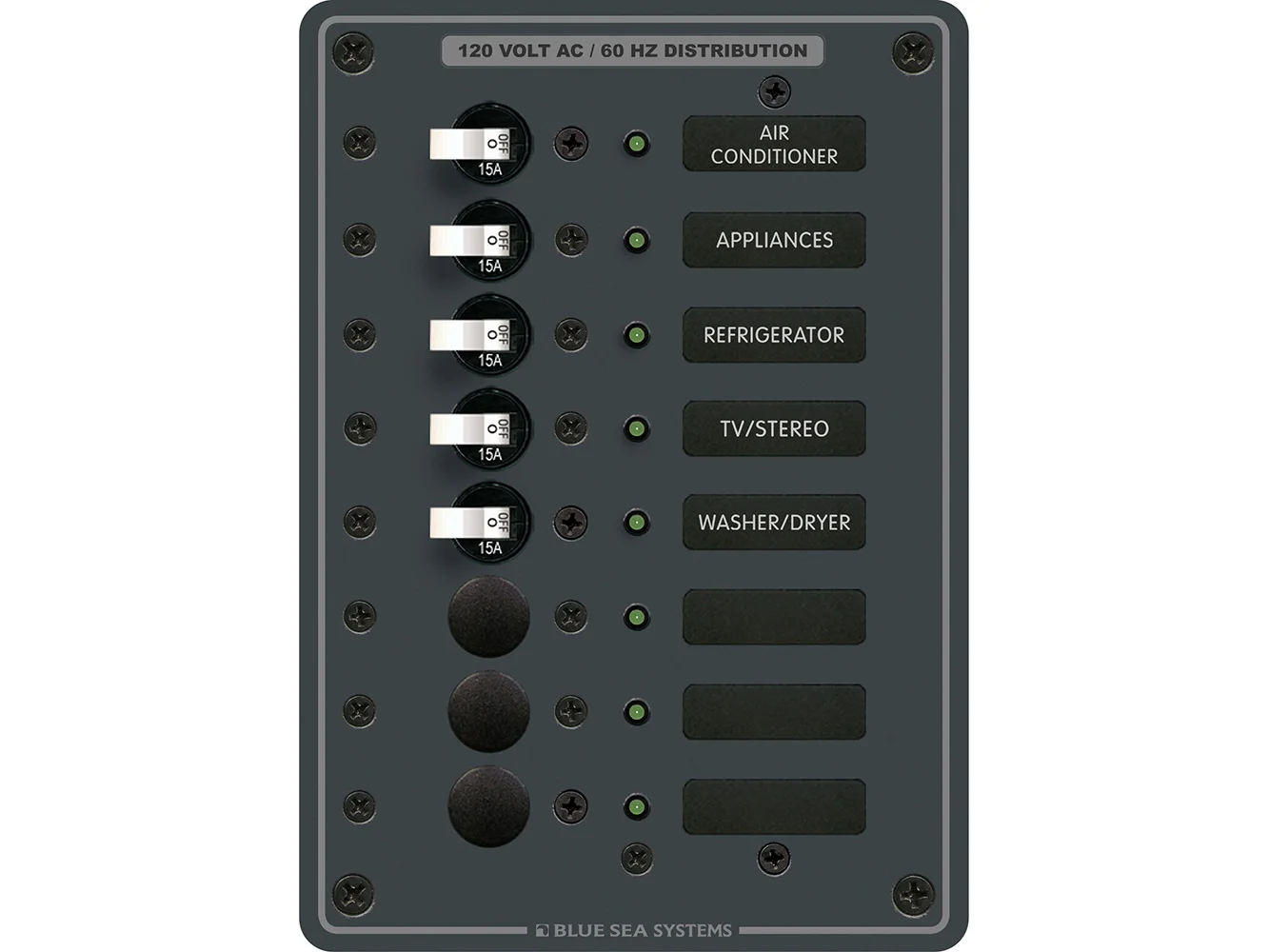Blue Sea 8059 AC 8 Position Toggle Circuit Breaker Panel