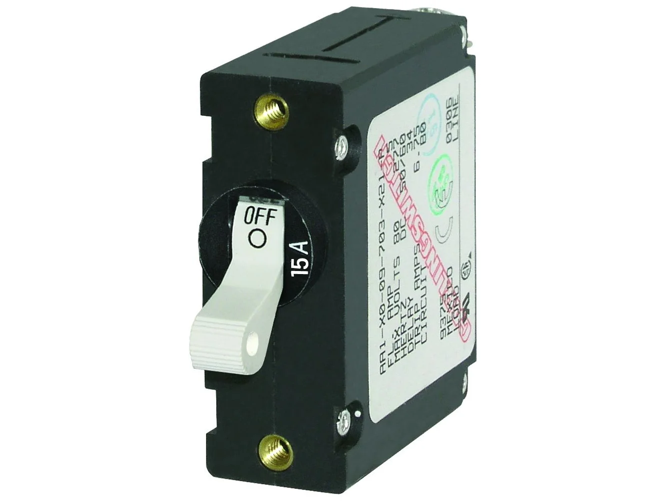 Blue Sea 7210 AC/DC Single Pole Magnetic World Circuit Breaker - 15AMP