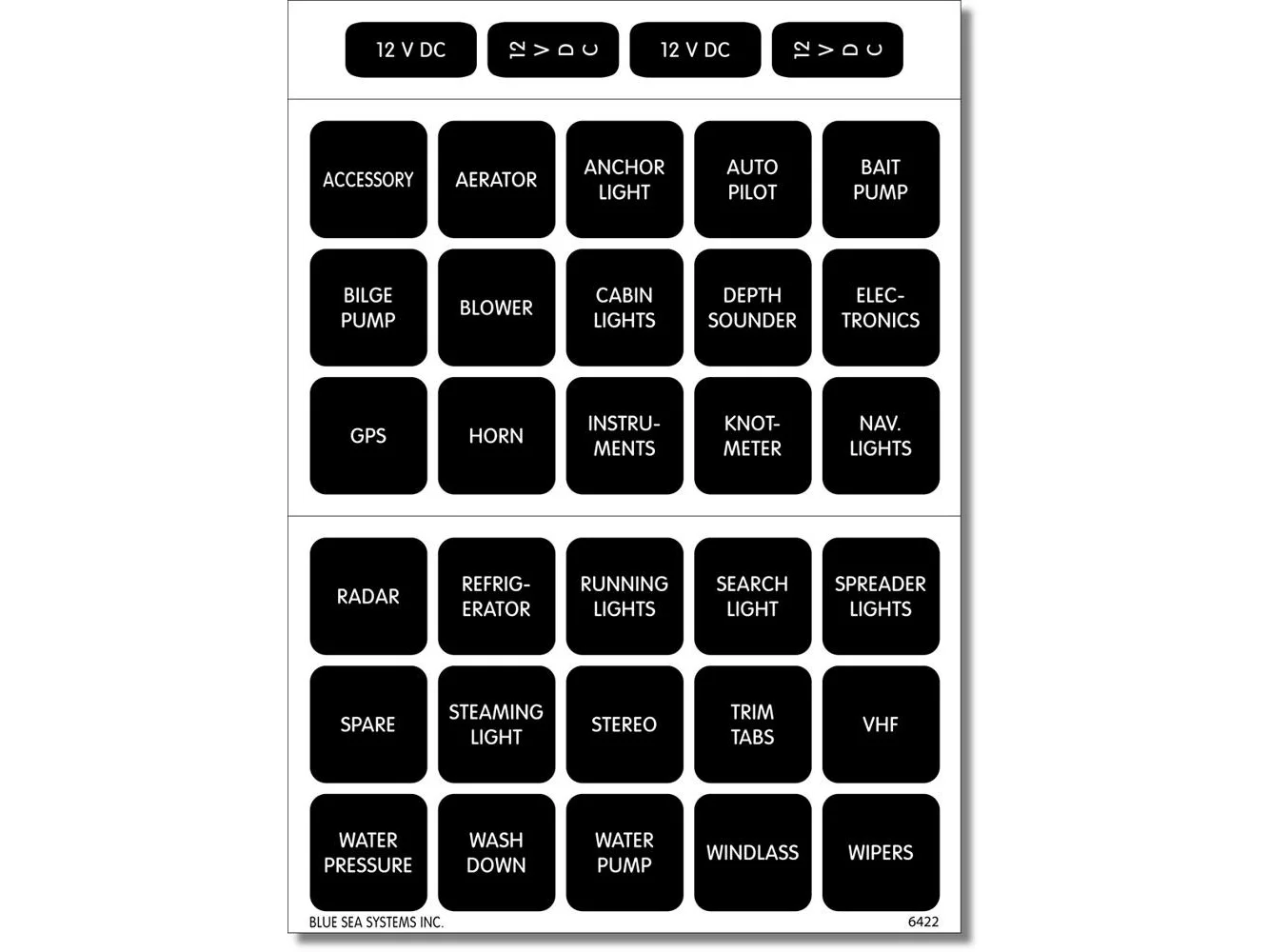 Blue Sea 4215 Square Format Label Set - 30