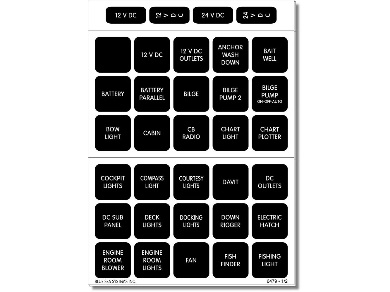 Blue Sea 4216 Square Format Label Set - 60