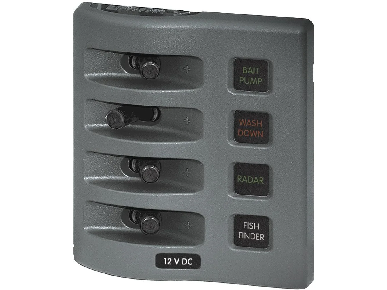 Blue Sea 4304 WeatherDeck Water Resistant Fuse Panel - 4 Position - Grey