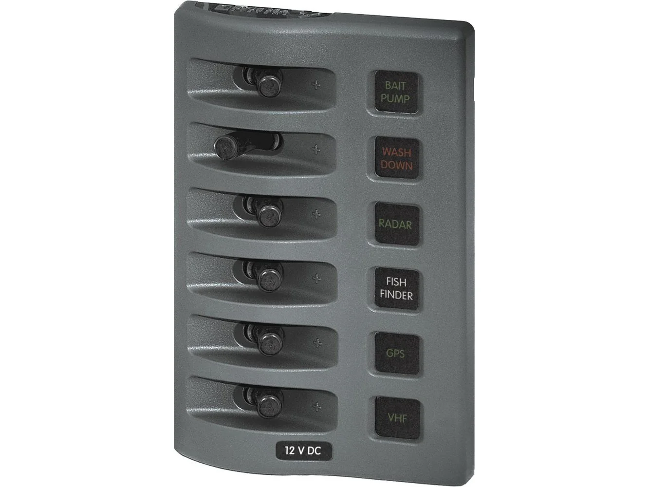 Blue Sea 4306 WeatherDeck Water Resistant Fuse Panel - 6 Position - Grey