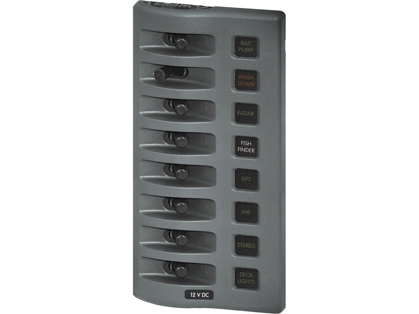 Blue Sea 4308 WeatherDeck Water Resistant Fuse Panel - 8 Position - Grey