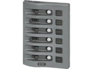 Blue Sea 4376 WeatherDeck Water Resistant Circuit Breaker Panel - 6 Position - Grey