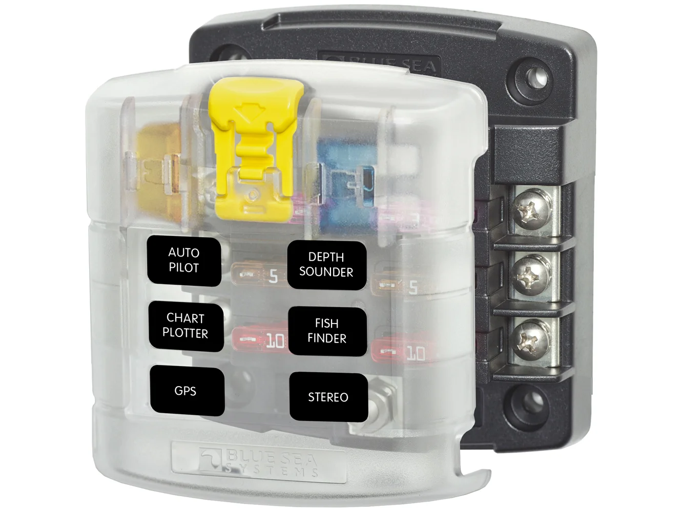 Blue Sea 5028 ST Blade Fuse Block w/ Cover - 6 Circuit without Negative Bus