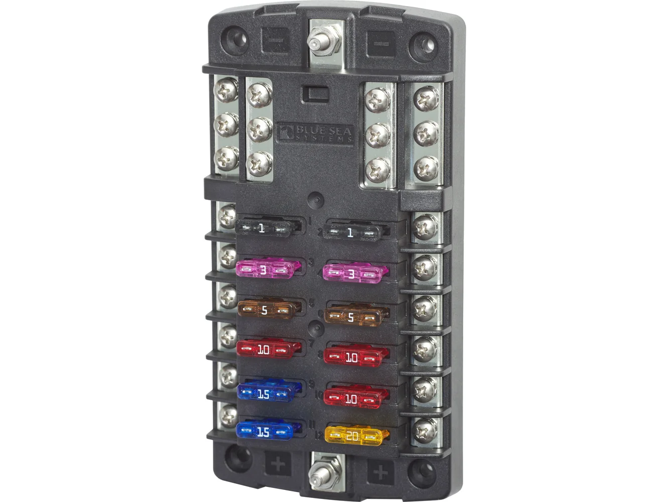 Blue Sea 5031 ST Blade Fuse Block w/o Cover - 12 Circuit w/Negative Bus