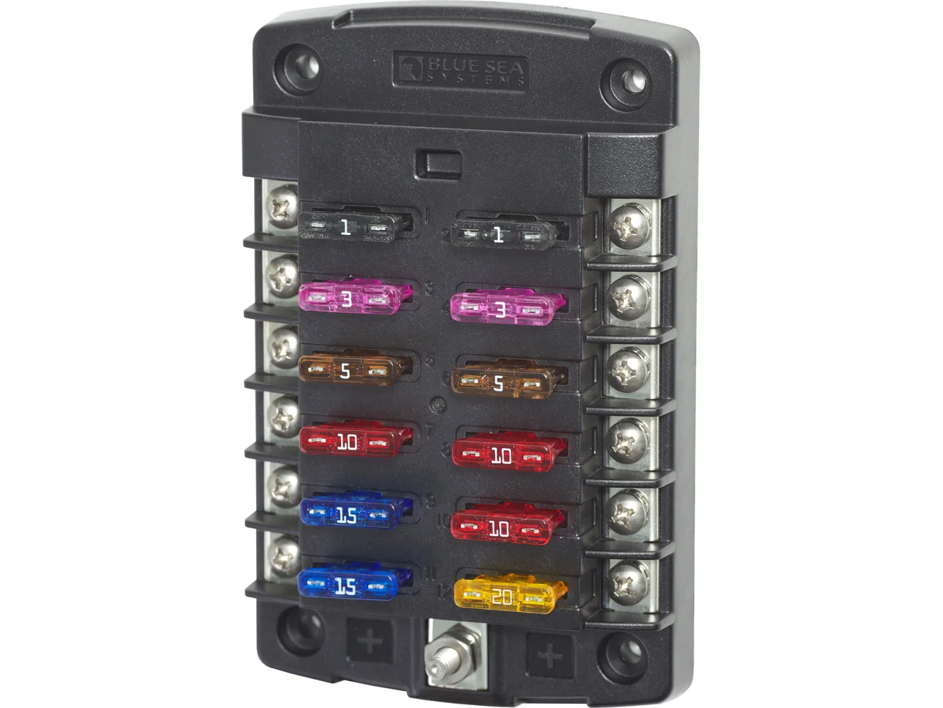 Blue Sea 5034 ST Blade Fuse Block w/out Cover - 12 Circuit w/out Negative Bus