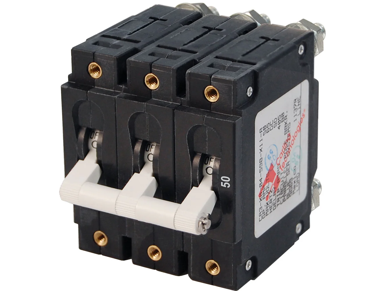 Blue Sea 7287 C-Series Triple Pole Circuit Breaker - 50A