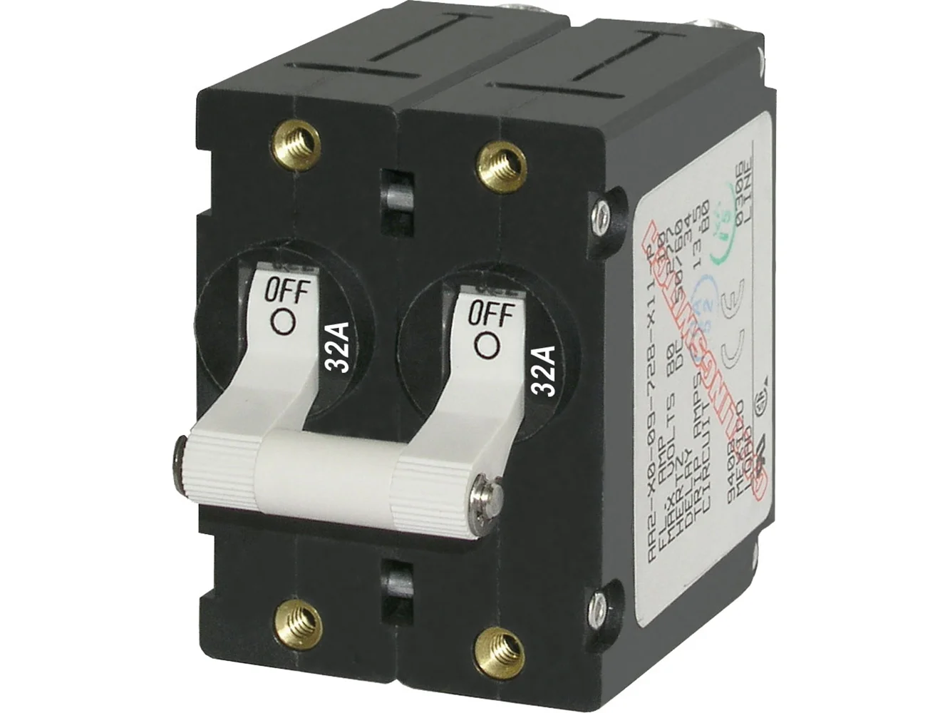 Blue Sea 7295 A-Series Double Pole Toggle - 32A - White