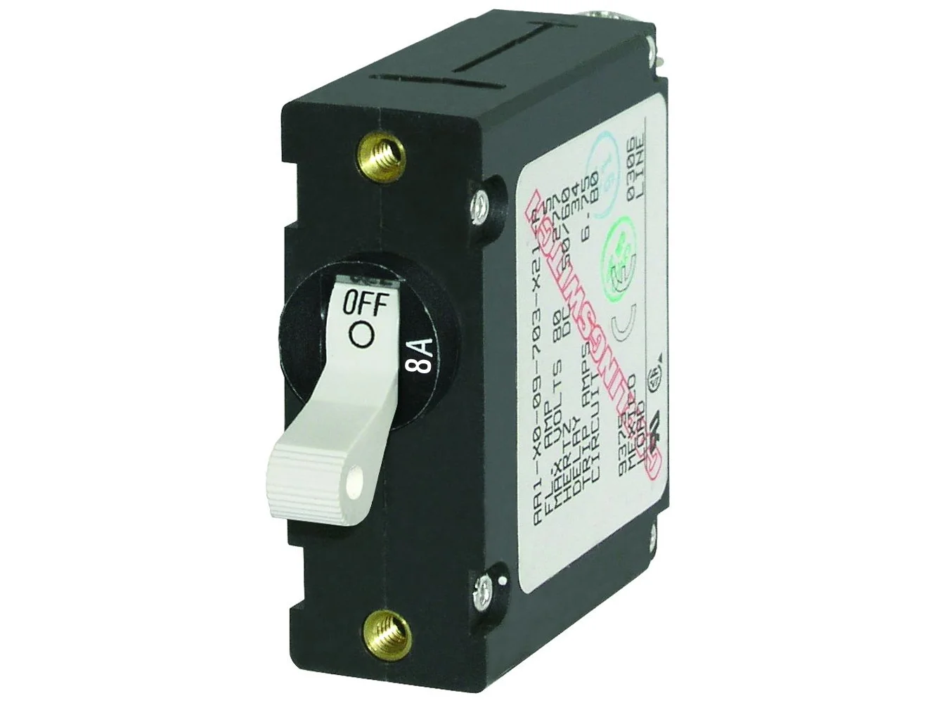 Blue Sea 7299 AC / DC Single Pole Magnetic World Circuit Breaker  -  8 Amp