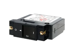 Blue Sea 7433 Single Pole Small Case 2" Slot Reset Rocker Circuit Breaker  -  50 Amp