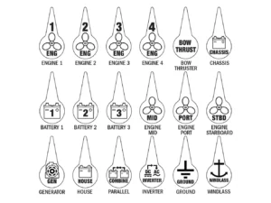 Blue Sea 7902 Icon Circuit Identification Label Kit for Battery Switches