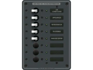 Blue Sea 8159 AC 8 Position 230v (European) Breaker Panel (White Switches)