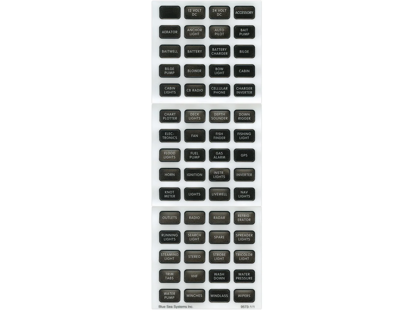 Blue Sea 8214 Black Small Format Label Kit - 60 Labels
