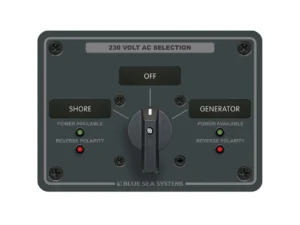 Blue Sea 8359 AC Rotary Switch Panel 30 Ampere 2 Positions + OFF, 2 Pole