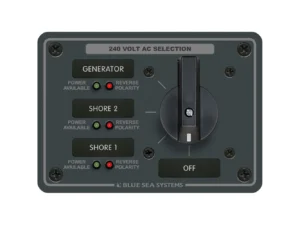 Blue Sea 8361 AC Rotary Switch Panel 65 Ampere 3 Positions + OFF, 3 Pole
