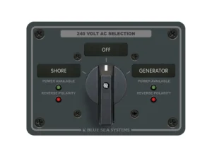 Blue Sea 8363 AC Rotary Switch Panel 65 Ampere 2 Positions + OFF, 3 Pole