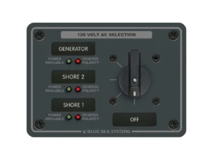 Blue Sea 8366 AC Rotary Switch Panel 30 Ampere 3 Positions + OFF, 2 Pole