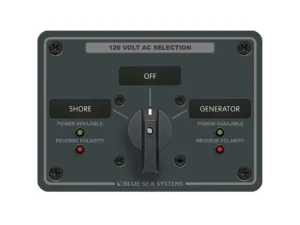Blue Sea 8367 AC Rotary Switch Panel 30 Ampere 2 Positions + OFF, 2 Pole