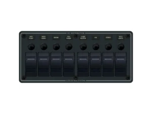 Blue Sea 8371 Water Resistant Panel - 8 Position - Black - Horizontal Mount