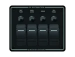 Blue Sea 8372 Water Resistant 4 Position - Black - Horizontal Mount Panel