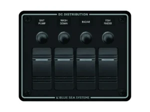 Blue Sea 8372 Water Resistant 4 Position - Black - Horizontal Mount Panel