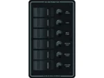 Blue Sea 8373 Water Resistant 6 Position - Black - Vertical Mount Panel