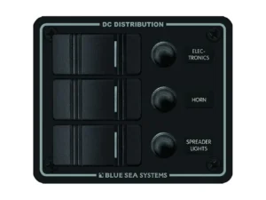 Blue Sea 8374 Water Resistant 3 Position - Black - Vertical Mount Panel