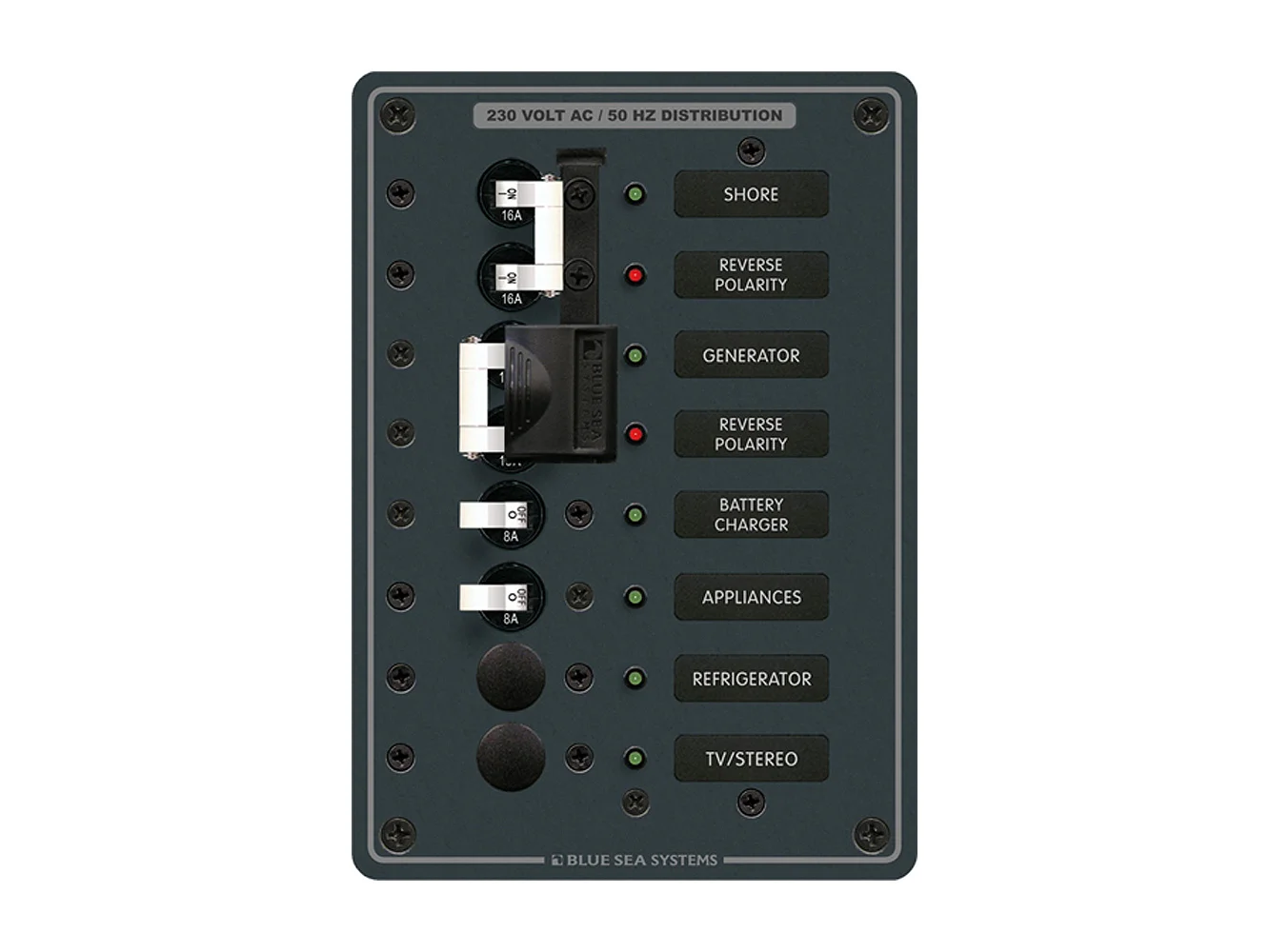 Blue Sea 8567 AC Toggle Source Selector (230V) - 2 Sources + 4 Positions