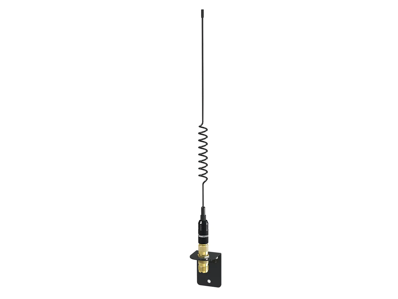 Shakespeare VHF 15in 5216 SS Black Whip Antenna - Bracket Included