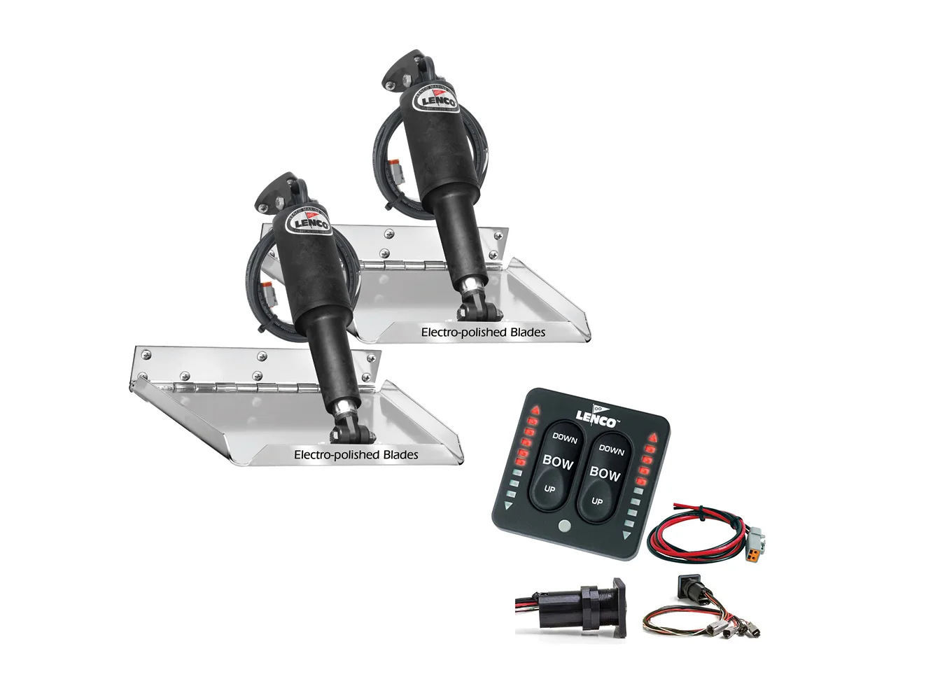 Lenco 12" x 12" Standard Performance Trim Tab Kit w/LED Indicator Switch Kit 12V