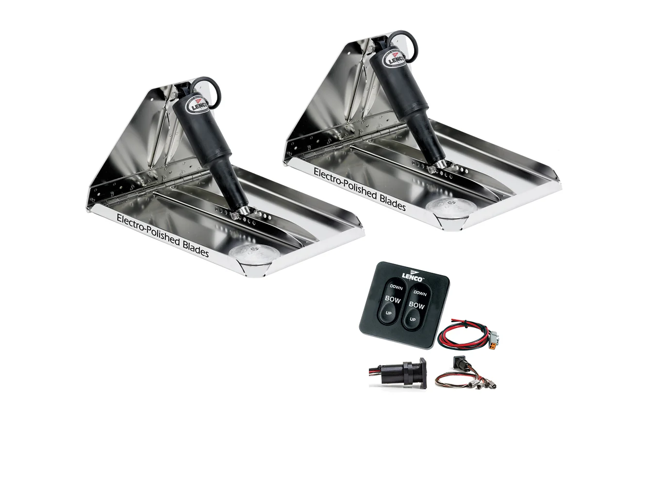 Lenco 16" x 12" Heavy Duty Performance Trim Tab Kit w/Standard Tactile Switch Kit 12V
