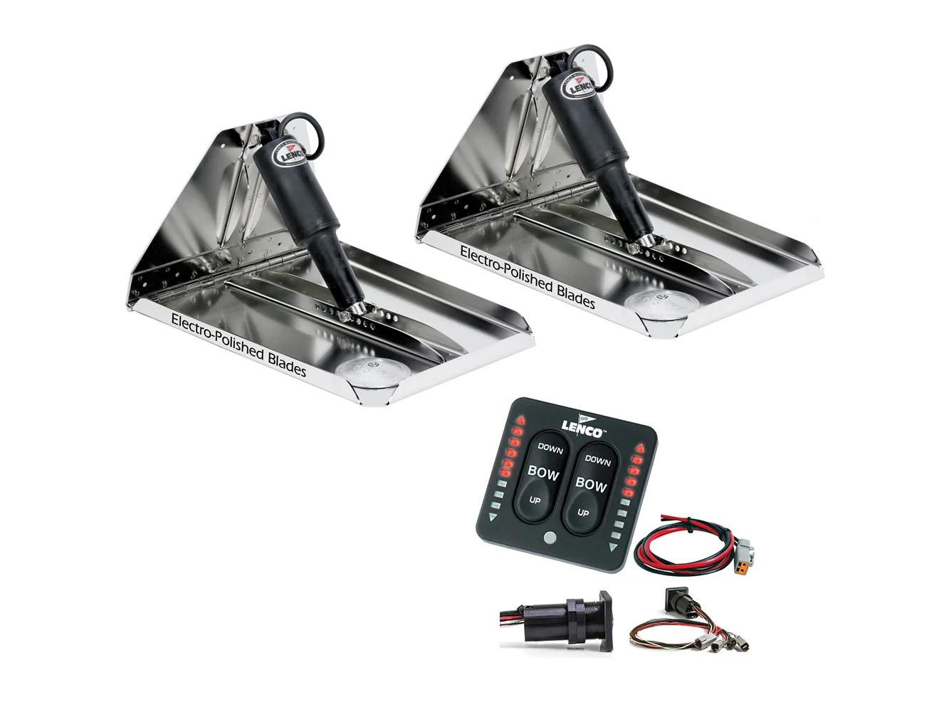 Lenco 18" x 14" Heavy Duty Performance Trim Tab Kit w/LED Indicator Switch Kit 12V