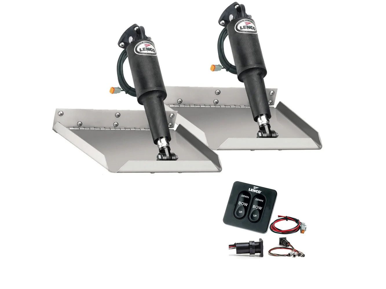 Lenco 12" x 12" Edgemount Trim Tab Kit w/Standard Tactile Switch Kit 12V