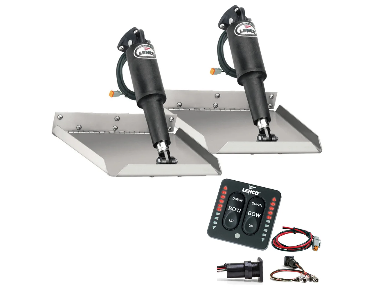 Lenco 12" x 12" Edgemount Trim Tab Kit w/LED Indicator Switch Kit 12V